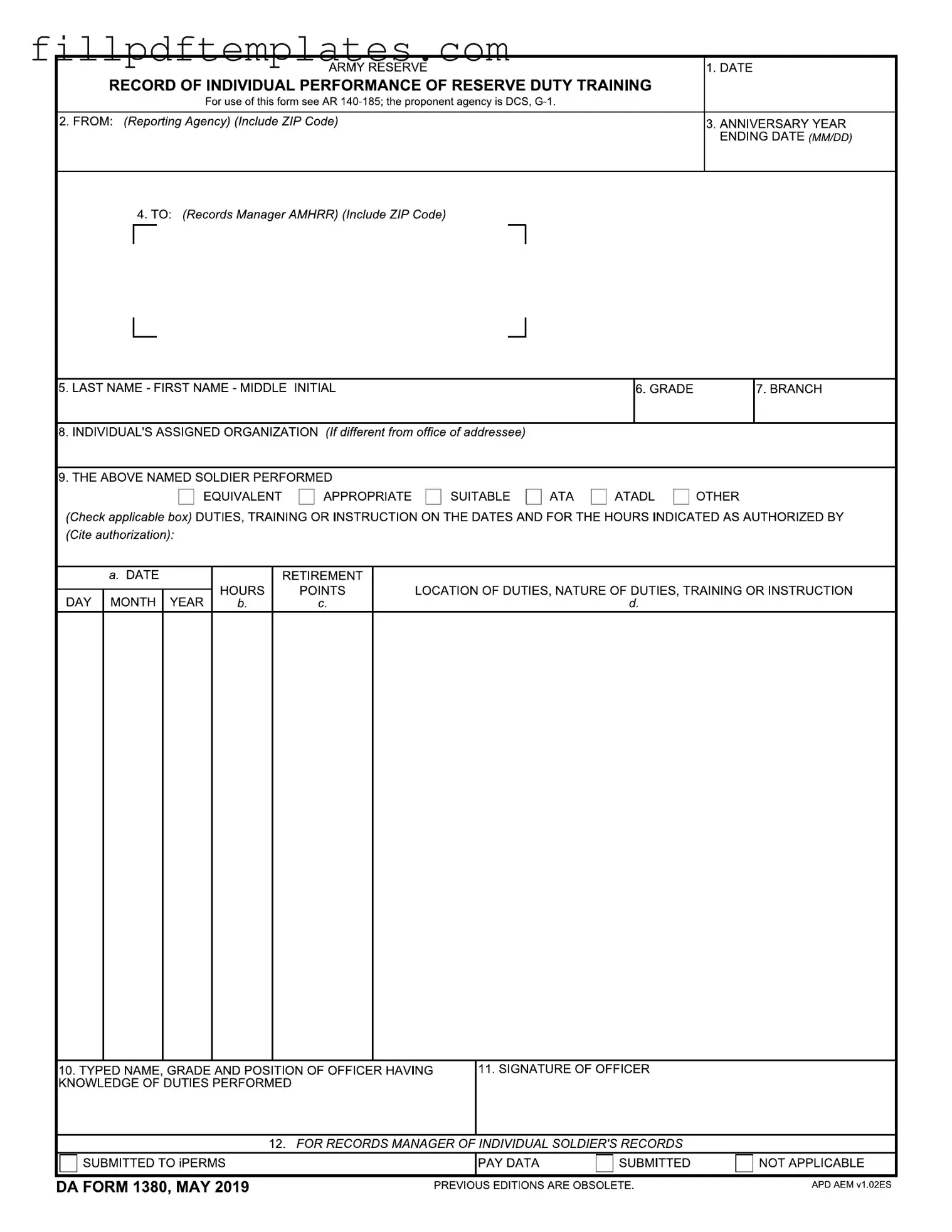 Fill a Valid Da 1380 Template