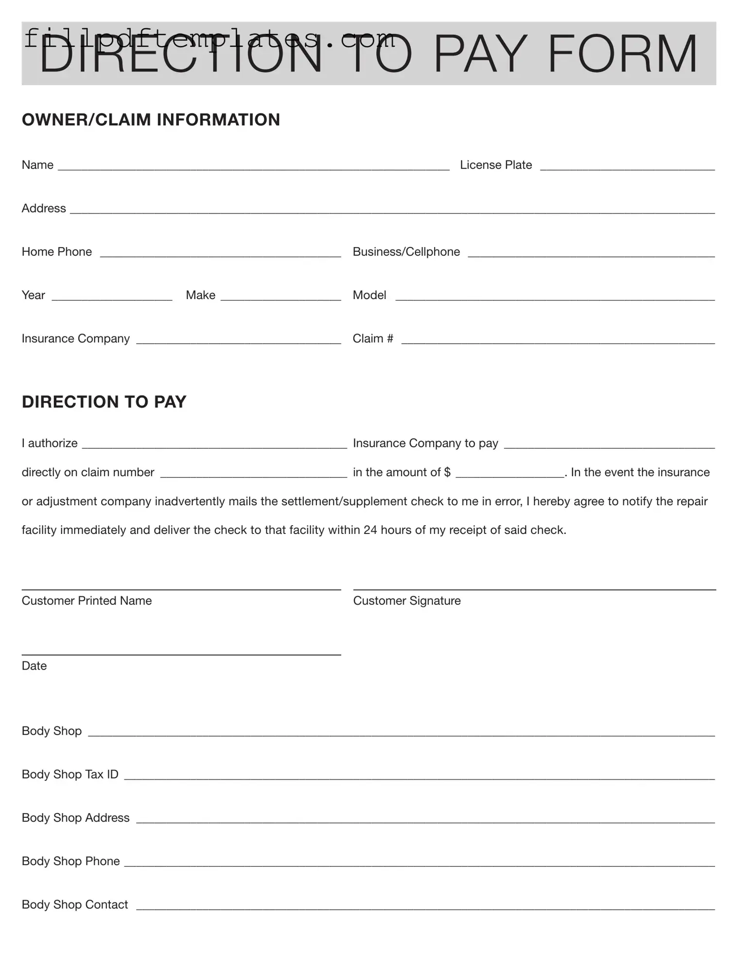 Fill a Valid Authorization And Direction Pay Template