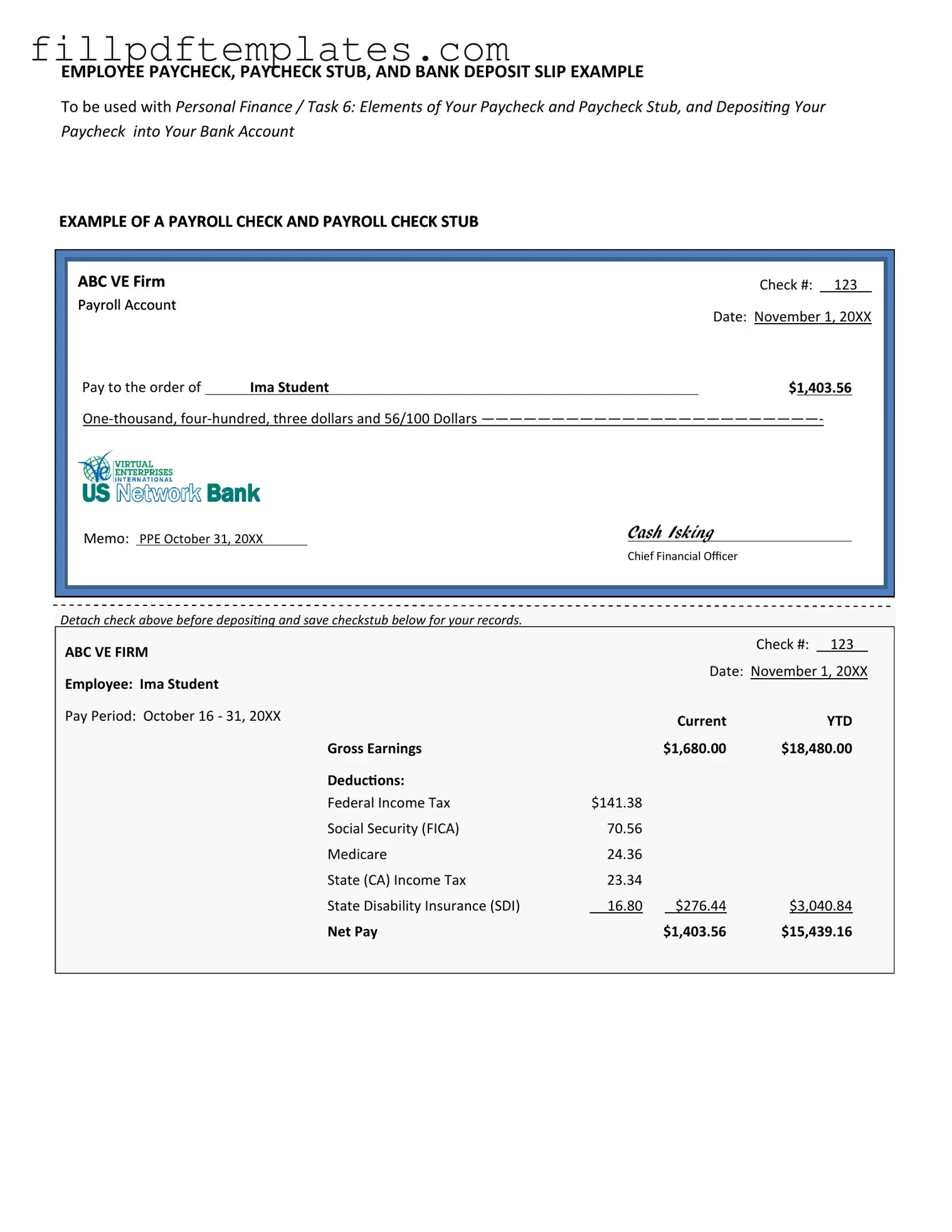 Fill a Valid Payroll Check Template