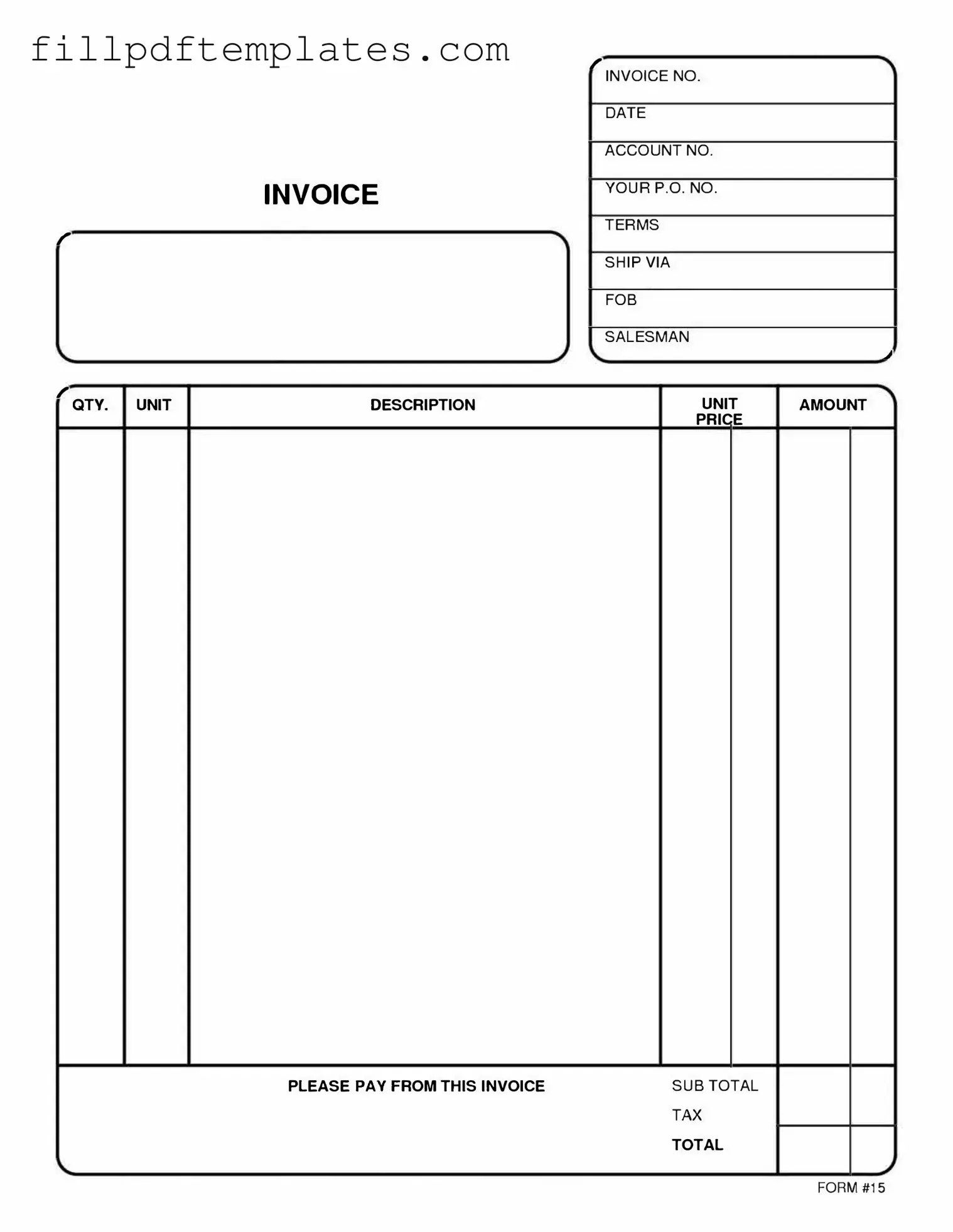 Fill a Valid Free And Invoice Pdf Template