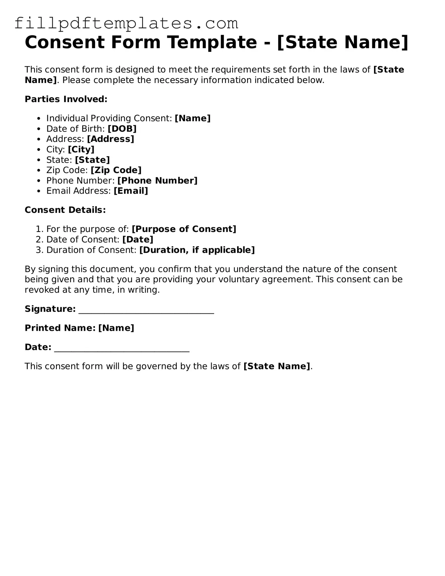 Valid Consent Form