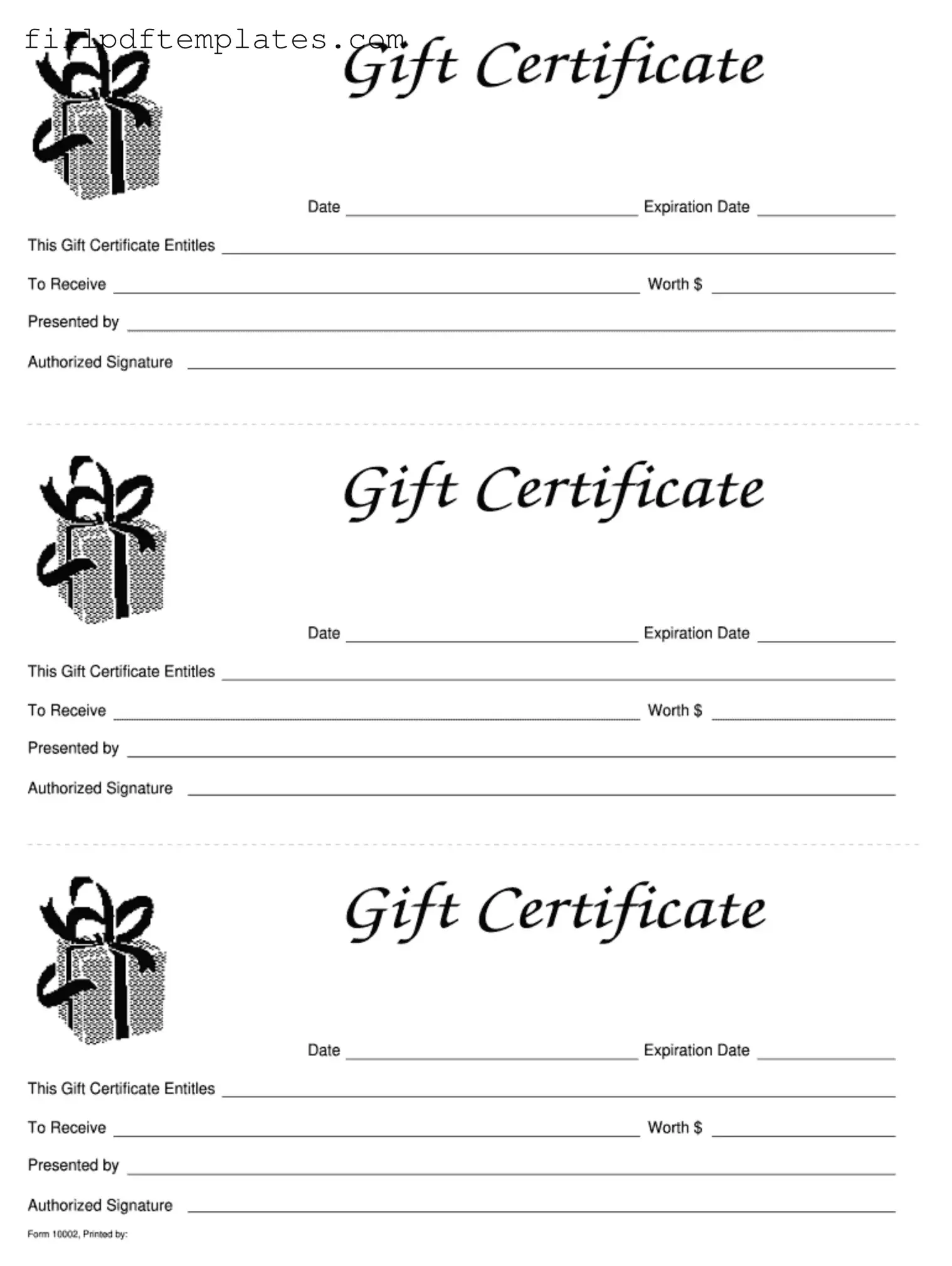 Fill a Valid Gift Certificate Template