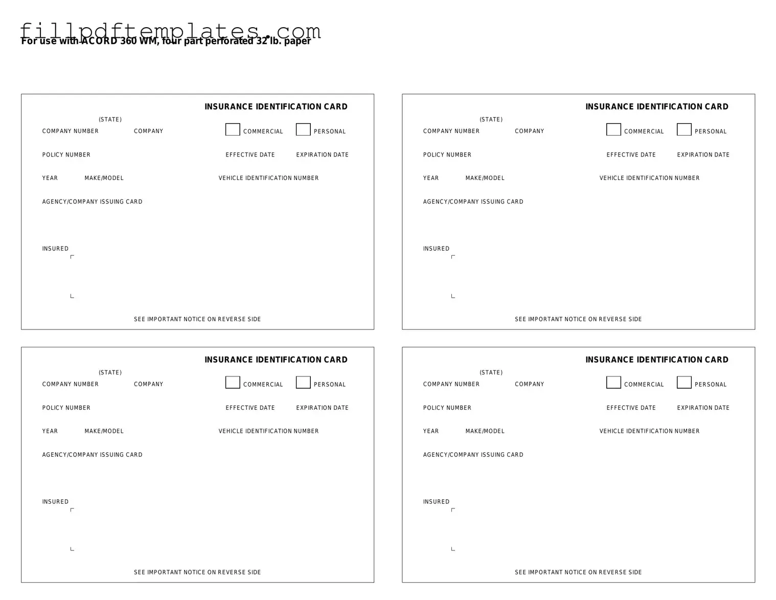 Fill a Valid Acord 50 WM Template