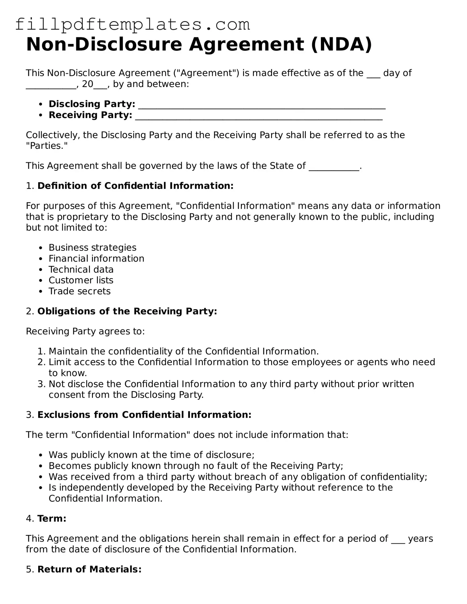 Valid Non-disclosure Agreement Form