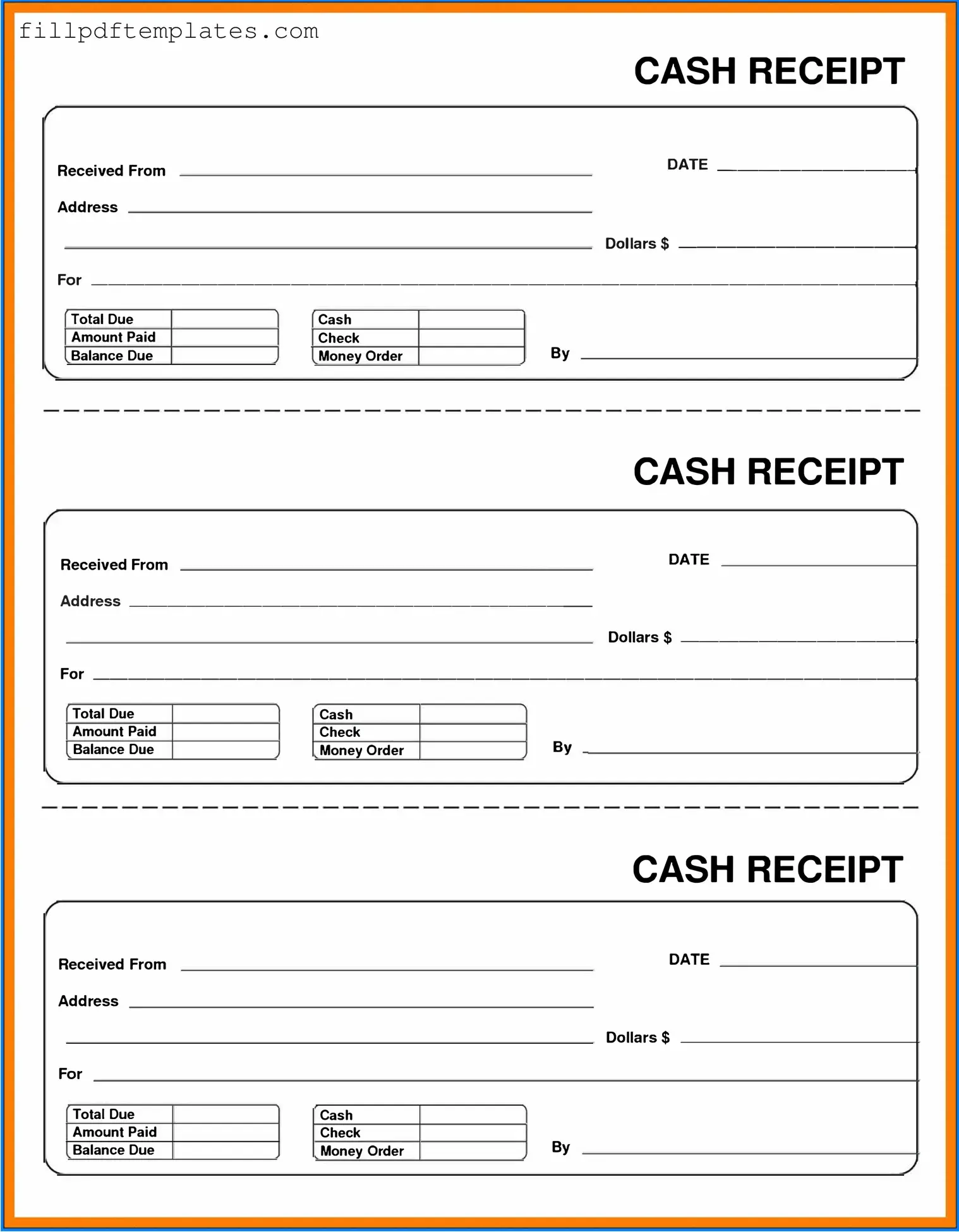 Fill a Valid Cash Receipt Template