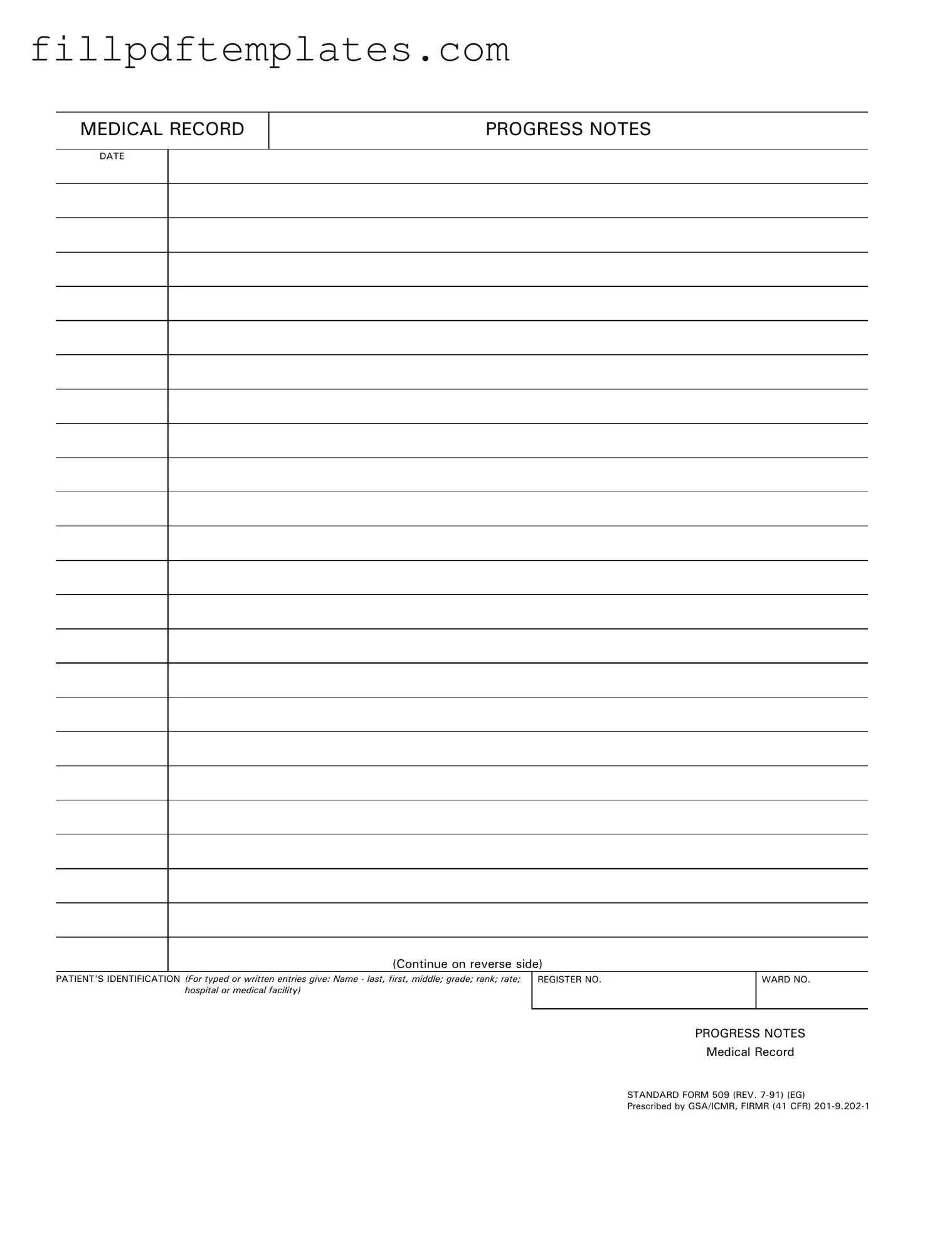 Fill a Valid Progress Notes Template