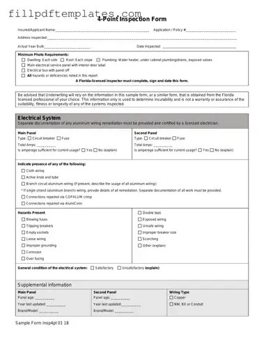 Fill a Valid 4 Point Inspection Template