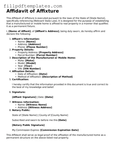 Valid Affidavit of Affixture Form