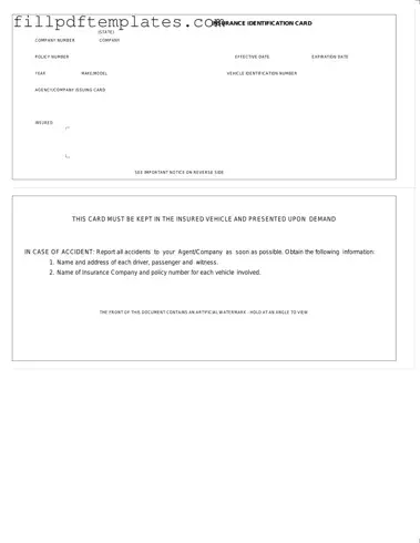Fill a Valid Auto Insurance Card Template