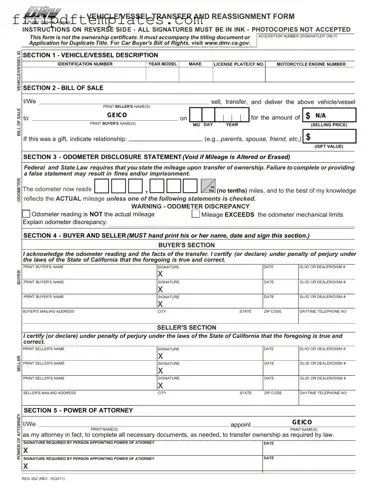 Fill a Valid California Fotm Reg 262 Template