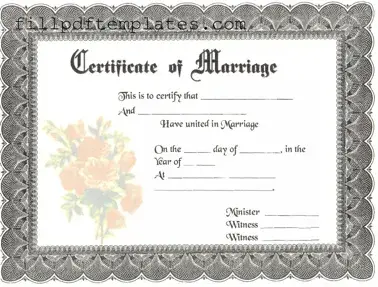 Fill a Valid Marriage Certificate Template