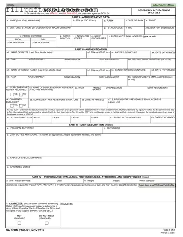 Fill a Valid Da 2166 9 1 Template