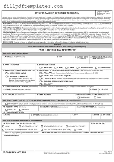 Fill a Valid DD 2656 Template