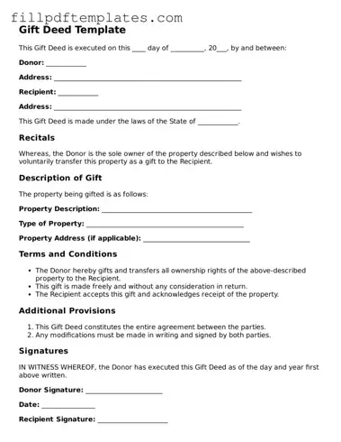 Valid Gift Deed Form