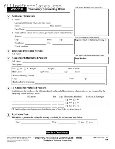 Fill a Valid Fake Restraining Order Template