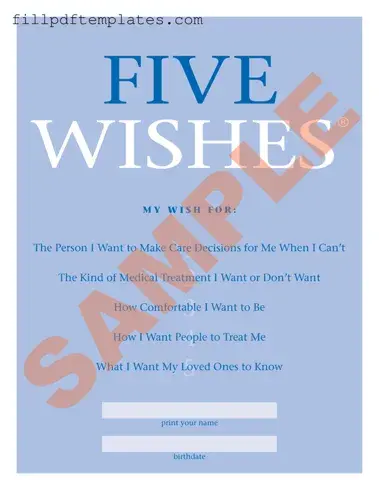 Fill a Valid 5 Wishes Document Template