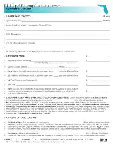 Fill a Valid Florida Commercial Contract Template