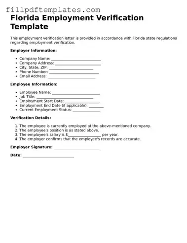 Blank Florida Employment Verification Form