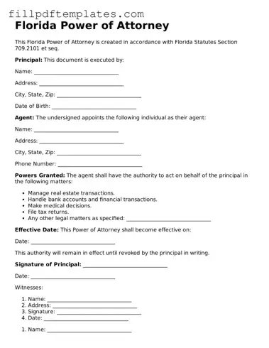 Blank Florida Power of Attorney Form