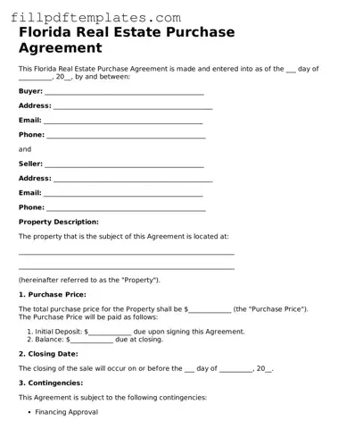 Blank Florida Real Estate Purchase Agreement Form