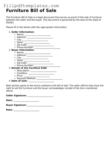 Valid Furniture Bill of Sale Form