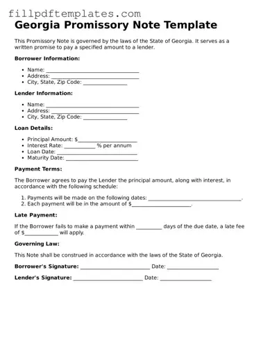 Blank Georgia Promissory Note Form