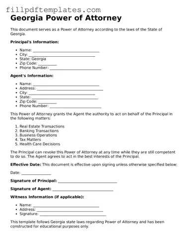 Blank Georgia Power of Attorney Form