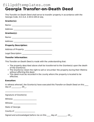 Blank Georgia Transfer-on-Death Deed Form
