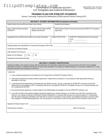 Fill a Valid ICE I-983 Template