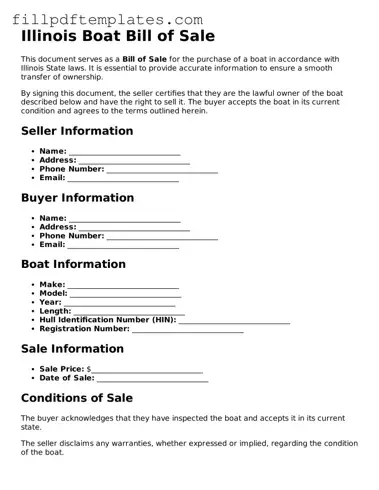 Blank Illinois Boat Bill of Sale Form
