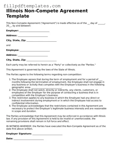 Blank Illinois Non-compete Agreement Form