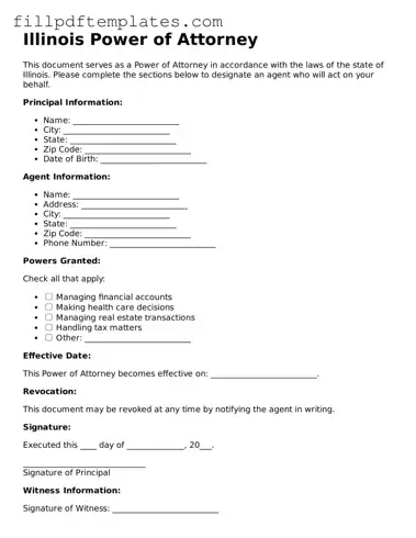 Blank Illinois Power of Attorney Form