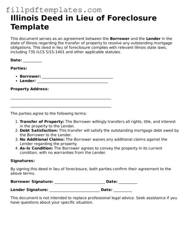 Blank Illinois Deed in Lieu of Foreclosure Form