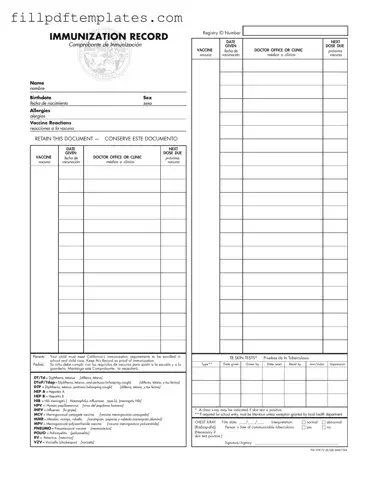Fill a Valid Immunization Record Template