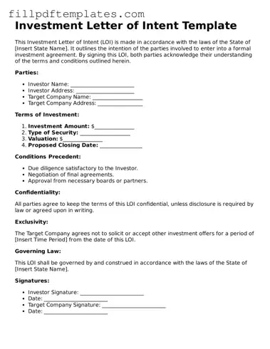 Valid Investment Letter of Intent Form