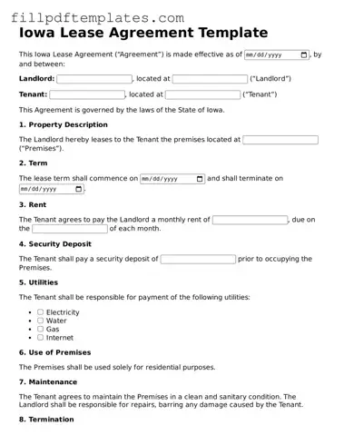 Blank Iowa Lease Agreement Form