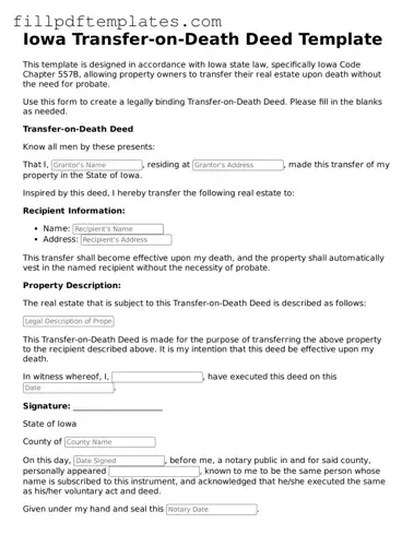 Blank Iowa Transfer-on-Death Deed Form
