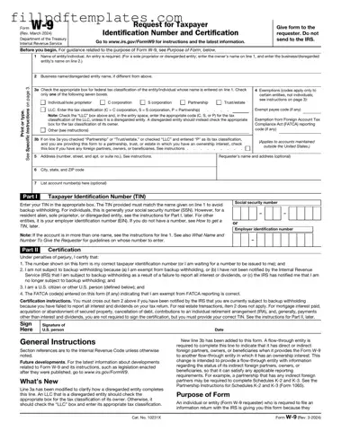 Fill a Valid IRS W-9 Template