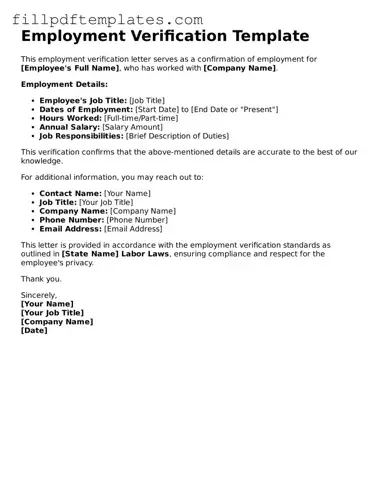 Valid Employment Verification Form