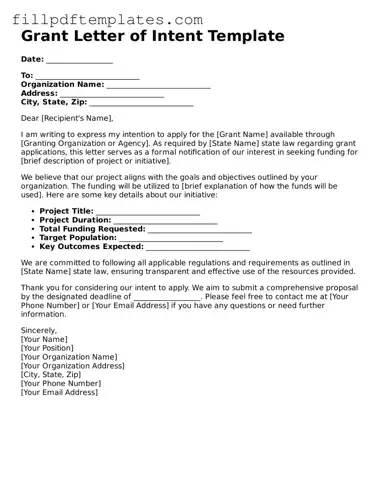 Valid Grant Letter of Intent Form