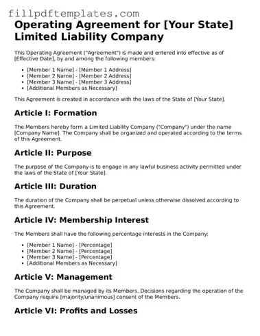 Valid Operating Agreement Form