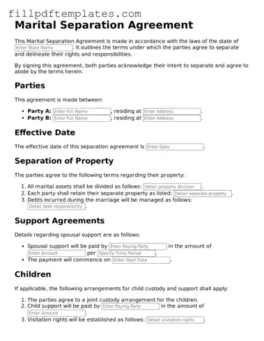 Valid Marital Separation Agreement Form