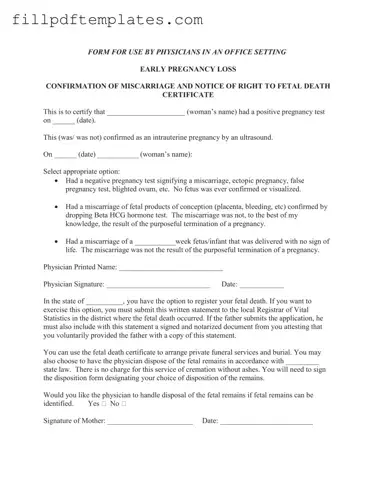 Fill a Valid Miscarriage Discharge Paper Template