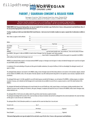 Fill a Valid NCL Parental Consent Template