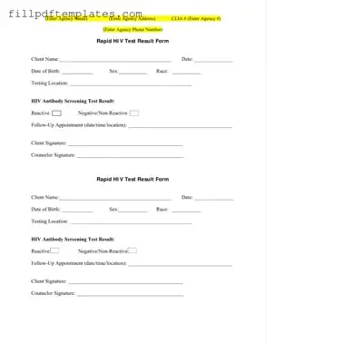 Fill a Valid Negative Hiv Test Template