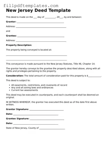 Blank New Jersey Deed Form