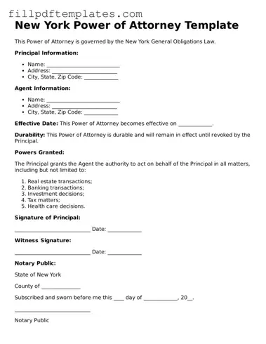 Blank New York Power of Attorney Form