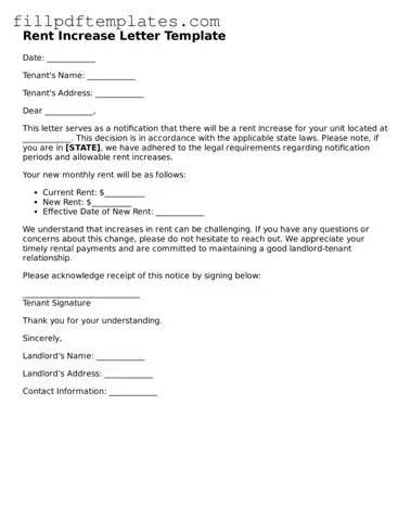 Valid Rent Increase Letter Form