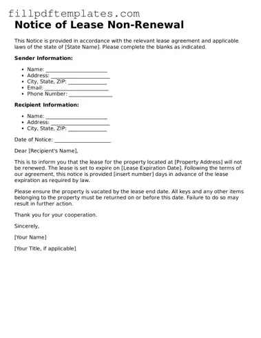 Valid Notice of Lease Non-Renewal Form