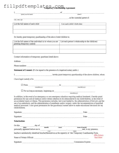 Fill a Valid Temporary Custody Template